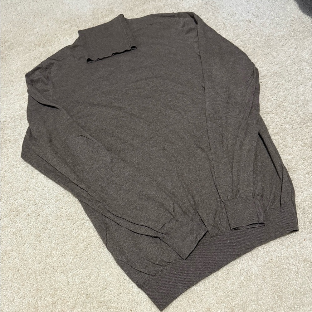 Massimo dutti men’s cotton Lilic cashmere brown turtleneck​ X-Large